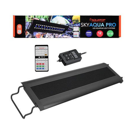SkyAqua Pro FW 12"- 18" LED Aquarium Light, Programmable with IR remote and In-line control, 12W, 6500K, UL & CSA