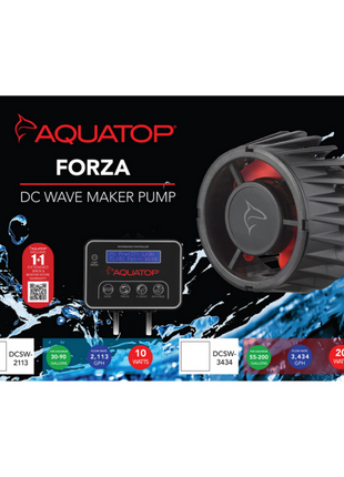 AQUATOP 3,434 GPH MaxFlow Slim DC 20W Wave Maker with Controller, MWV-3400SLIM