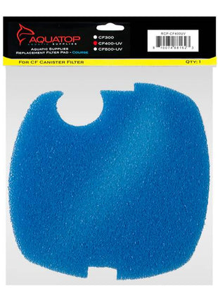 Aquatop Replacement Filter Sponge for CF400-UV, 1 Piece - Coarse/Blue - Aquatica Superstore