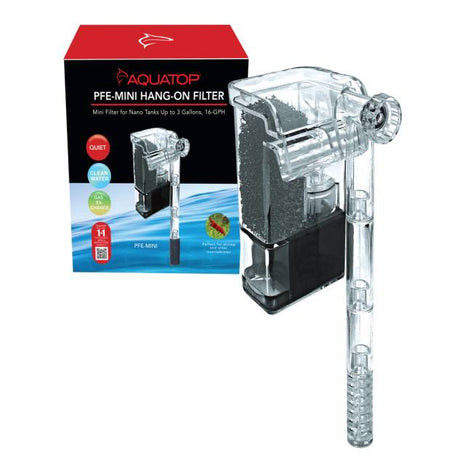 AQUATOP Forza Mini Hang-On Filter, 16-gph for Aquariums up to 3-Gallons PFE-MINI
