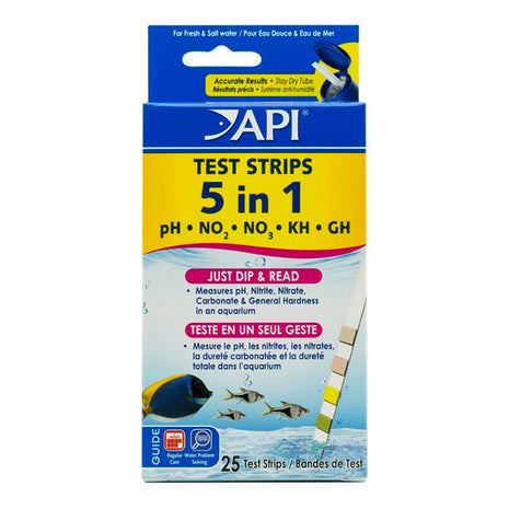API 5-in-1 Aquarium Test Kit Strips - Aquatica Aquarium Gallery Fish Store Cleveland Ohio