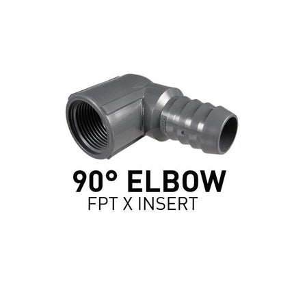 Lifegard Barbed Insert Adapter 90 Degree - FPT x Insert Elbow - Aquatica Aquarium Gallery Fish Store Cleveland Ohio
