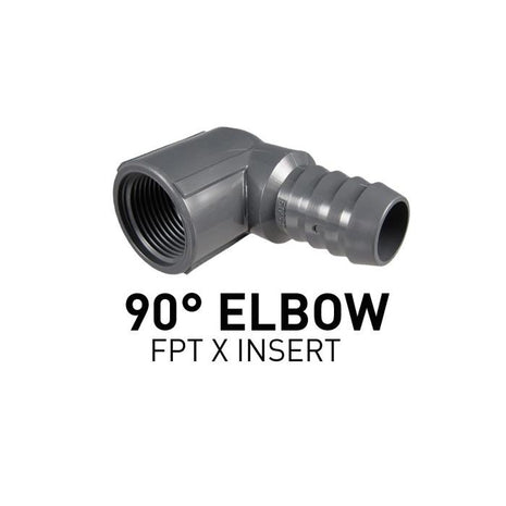 Lifegard Barbed Insert Adapter 90 Degree - FPT x Insert Elbow - Aquatica Aquarium Gallery Fish Store Cleveland Ohio