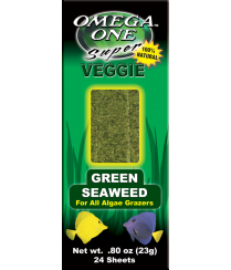 Omega Sea Super Veggie Seaweed Sheets (24 sheets/box) - Aquatica Aquarium Gallery Fish Store Cleveland Ohio