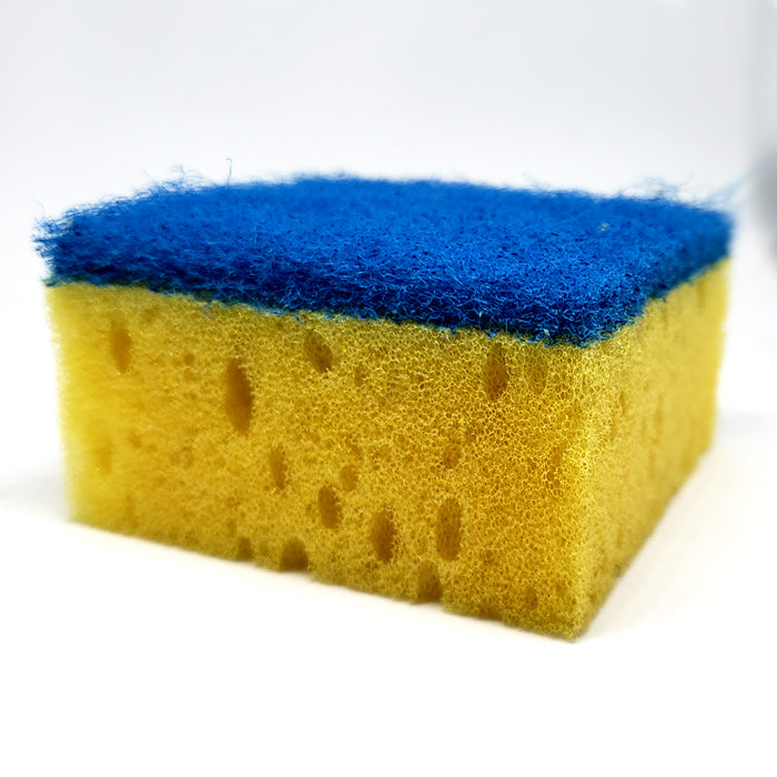 Blue & Yellow Square Scrubber Sponge - Aquatica Superstore